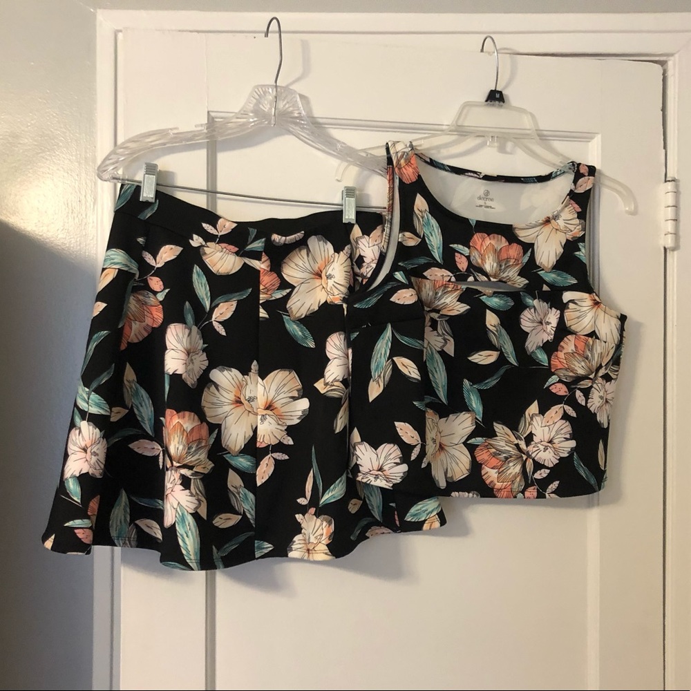 Decree crop top and skirt set